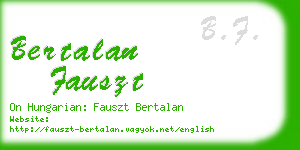 bertalan fauszt business card